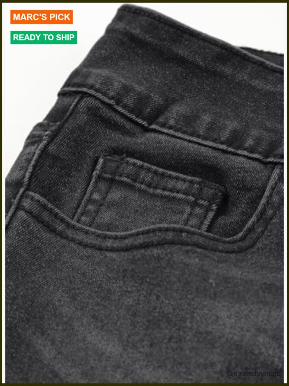 High Waisted Straight Leg Jeans with Raw Hem - Picture 4 of 5